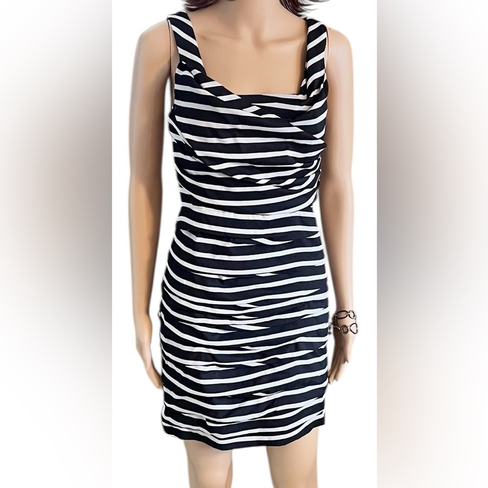 Express Black and White Striped Mini Dress - Picture 7 of 10